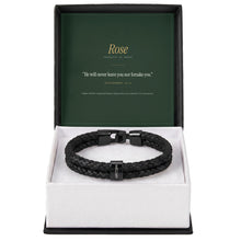 The Leather Bracelet — engraved beads