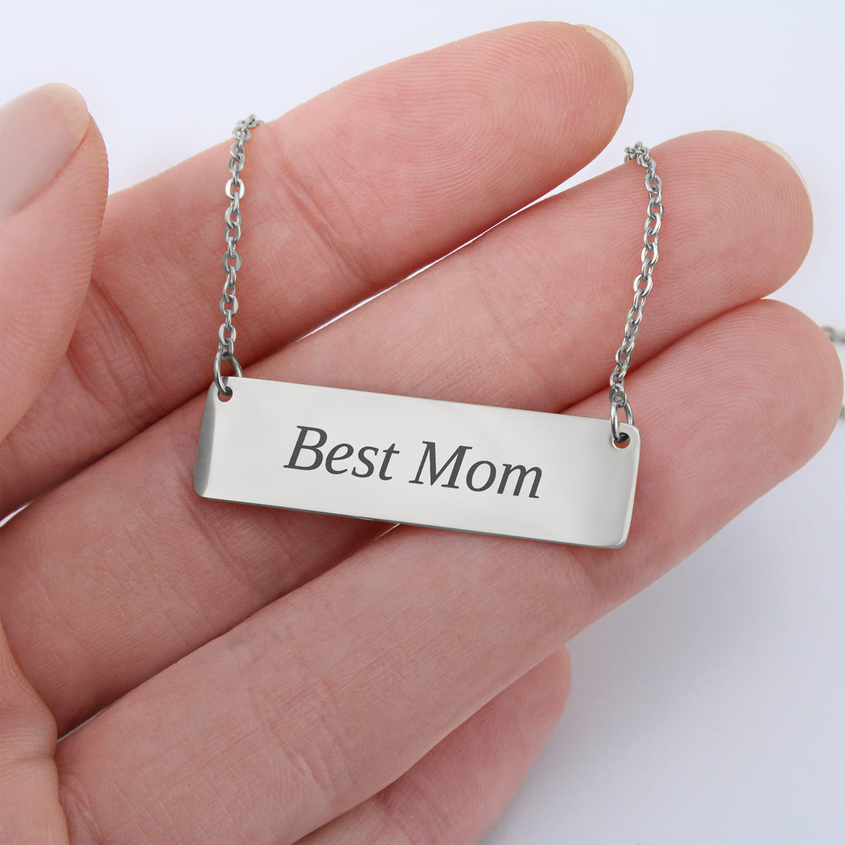 The Best Mom Necklace — engraved