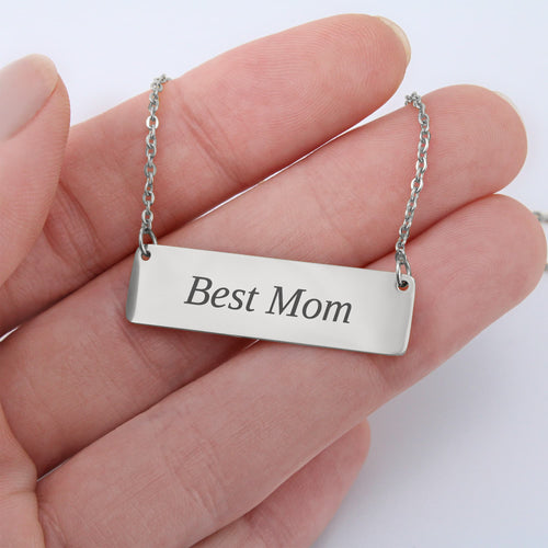 The Best Mom Necklace — engraved