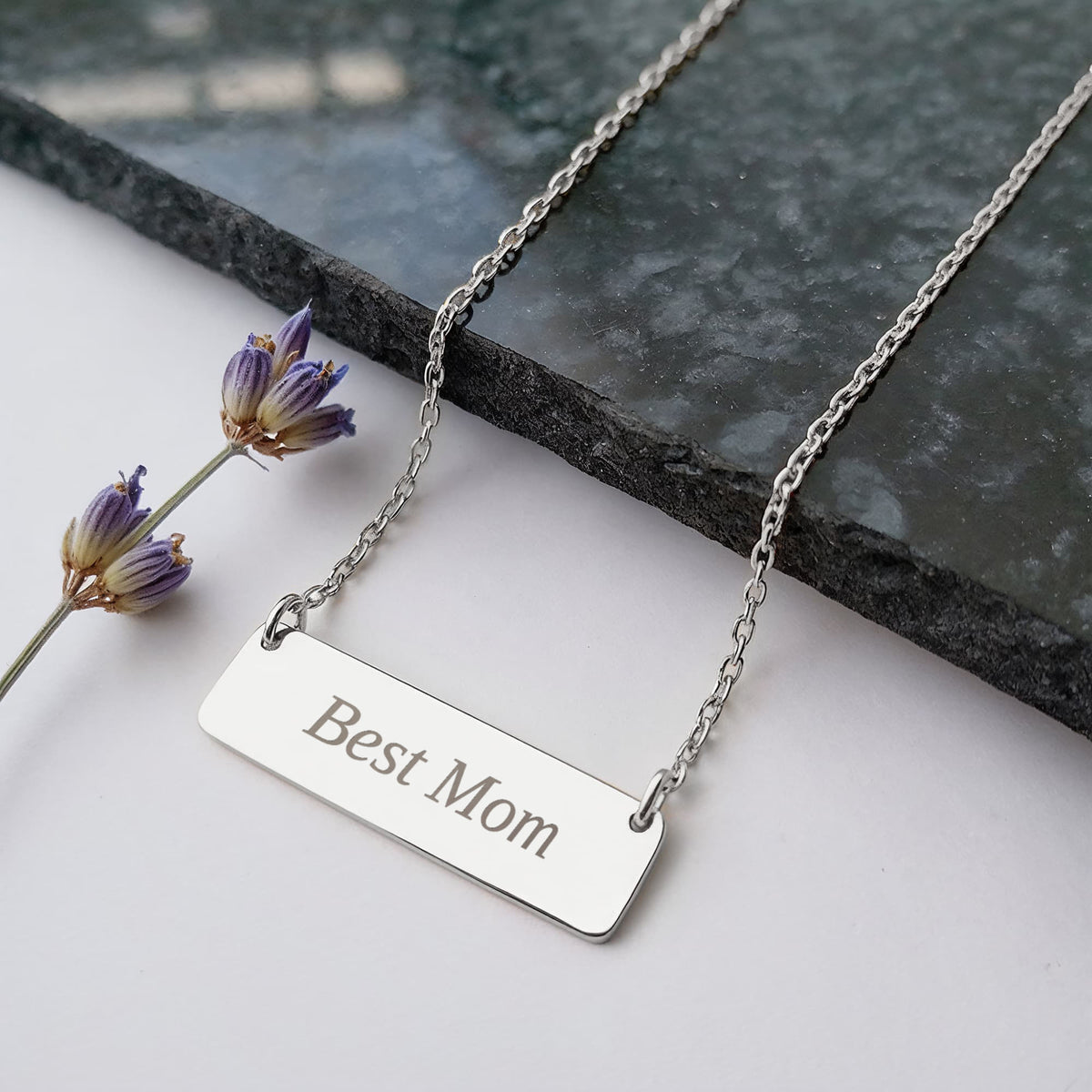 The Best Mom Necklace — engraved