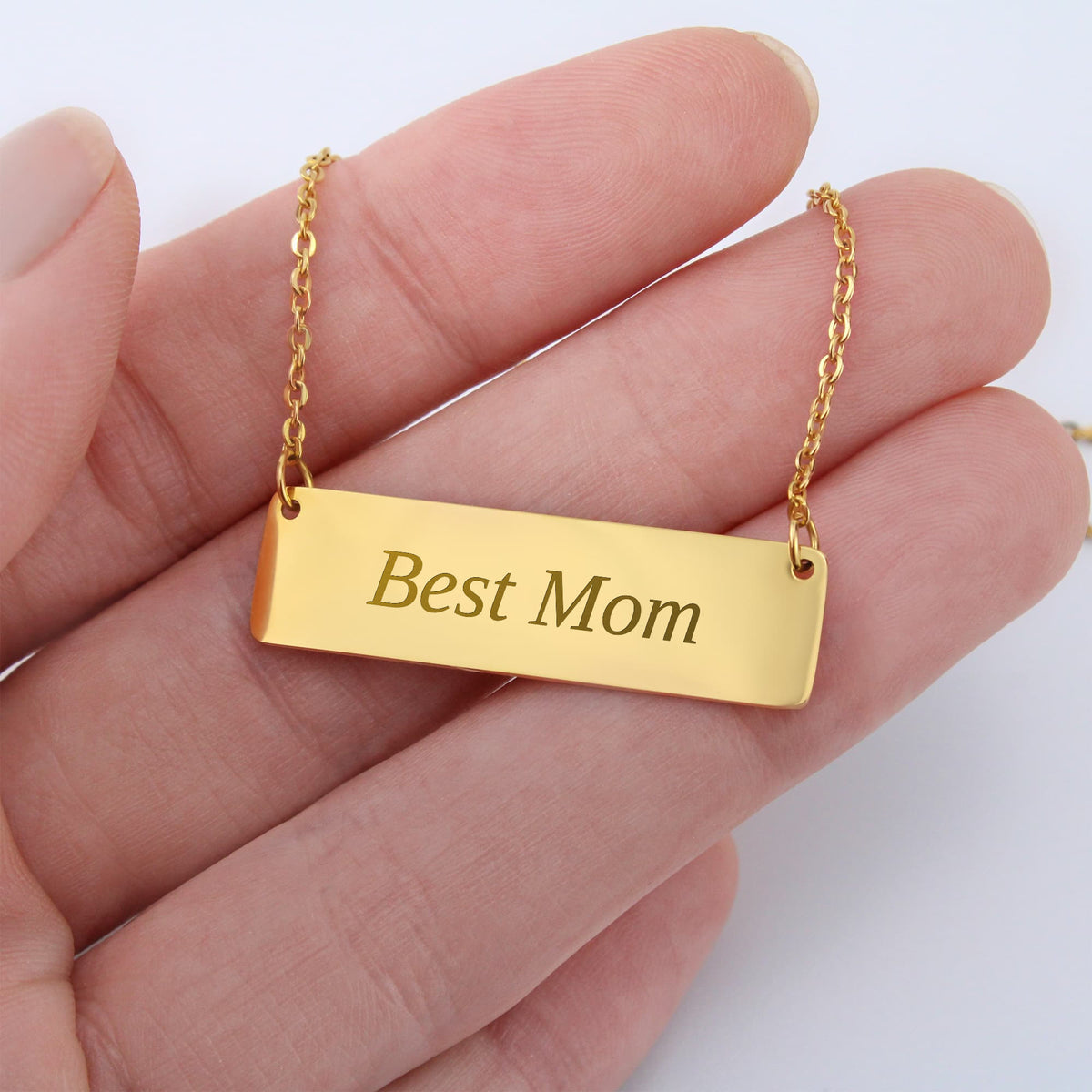 The Best Mom Necklace — engraved